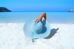 woman on a beach