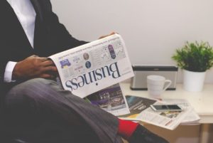 a man reading the paper